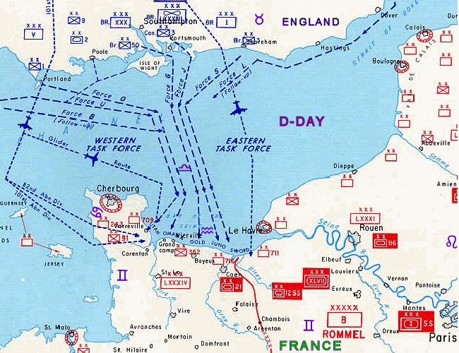 D-Day invasion map